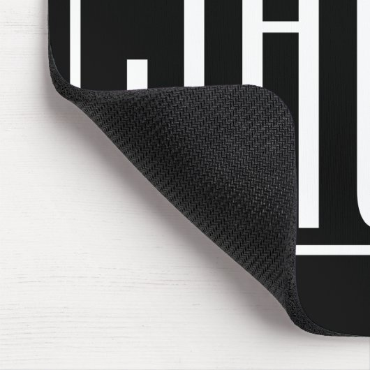Fett und modern Ihr Name oder Wort | Schwarz weiß Mousepad (Ecke)