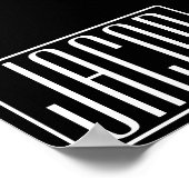 Fett und modern Ihr Name oder Wort | Schwarz weiß Poster (Ecke)