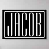 Fett und modern Ihr Name oder Wort | Schwarz weiß Poster (Vorne)