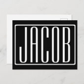 Fett und modern Ihr Name oder Wort | Schwarz weiß Postkarte (Vorne/Hinten)