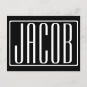 Fett und modern Ihr Name oder Wort | Schwarz weiß Postkarte (Vorderseite)