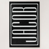 Fett und modern Ihr Name oder Wort | Schwarz weiß Puzzle (Vertikal)