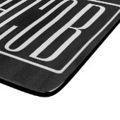 Fett und modern Ihr Name oder Wort | Schwarz weiß Schneidebrett (Ecke)