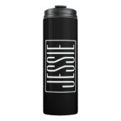 Fett und modern Ihr Name oder Wort | Schwarz weiß Thermosbecher (Vorderseite)