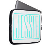 Fett und modern Ihr Name oder Wort | Türkisweiß Laptopschutzhülle (Vorne Rechts)