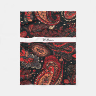 Fett und schön rotes Paisley Muster Fleecedecke
