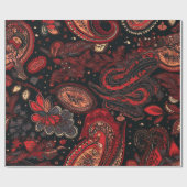 Fett und schön rotes Paisley Muster Geschenkpapier (Flach)
