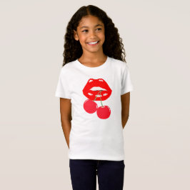Fett und spielerisch - Red Lips T-Shirt für Mädche