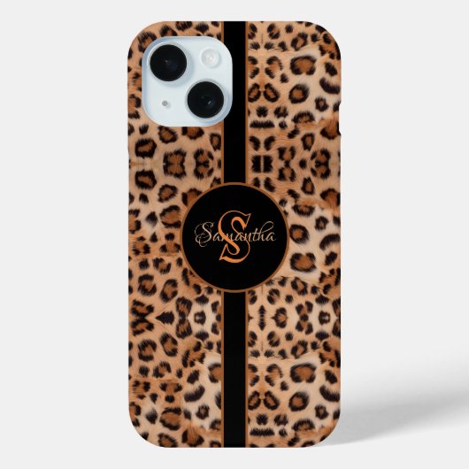 Fett und stilvoll: Personalisierter Leopard Print  Case-Mate iPhone Hülle (Rückseite)