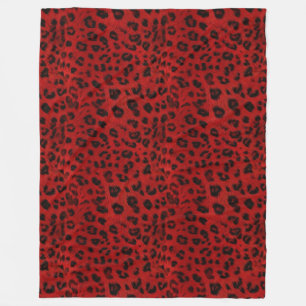 Fett und warm: Roter und schwarzer Leopard Fleecedecke
