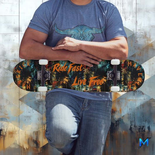 Fett Urban Graffiti & Orange Ride Fast Live Free Skateboard