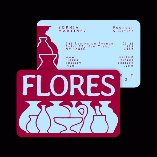 Fett-Vase-Silhouette Visitenkarte