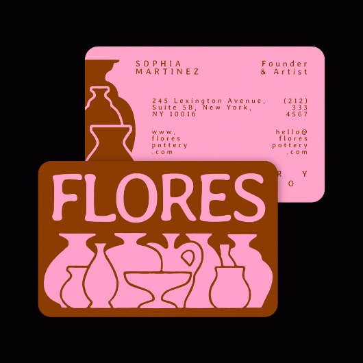 Fett-Vase-Silhouette Visitenkarte