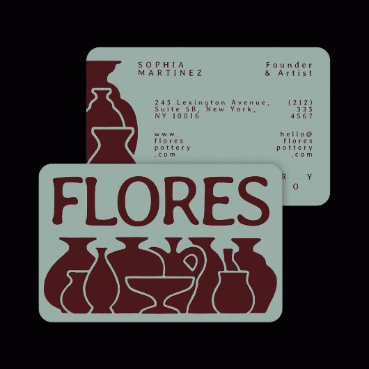 Fett-Vase-Silhouette Visitenkarte