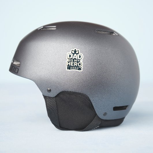 Fett Vater Hero Vatertag Sticker (Helmseite)