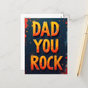 Fett Vater You Rock Fathers Day Modern Design Feiertagspostkarte