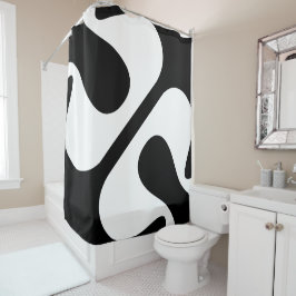 Fett verdrehte Blasen Moderne Schwarz und Weiß Duschvorhang