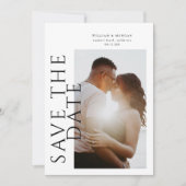 Fett vertikaler Typ Moderne Foto Hochzeit Rettete Save The Date (Vorderseite)