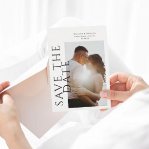Fett vertikaler Typ Moderne Foto Hochzeit Rettete Save The Date