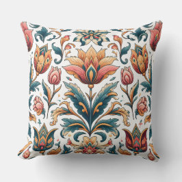 Fett Verziertes Blumenwirbel Kissen