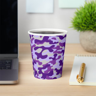 Fett Violettes Tarnmuster Pappbecher