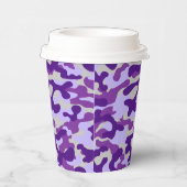 Fett Violettes Tarnmuster  Pappbecher (Rechts)