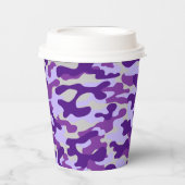 Fett Violettes Tarnmuster  Pappbecher (Vorderseite)
