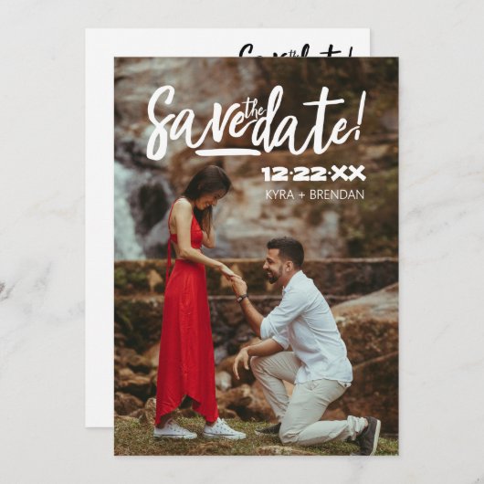 Fett Vorschlag Vollständiges Foto-Design mit moder Save The Date (Vorne/Hinten)