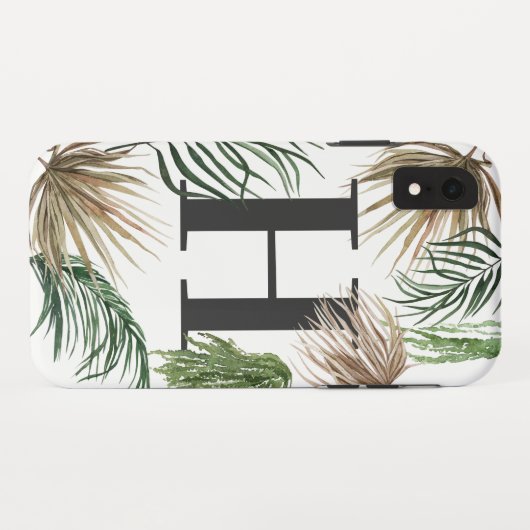 Fett wasserfarbenes Blatttropen + Palmblättern Case-Mate iPhone Hülle (Rückseite (Horizontal))