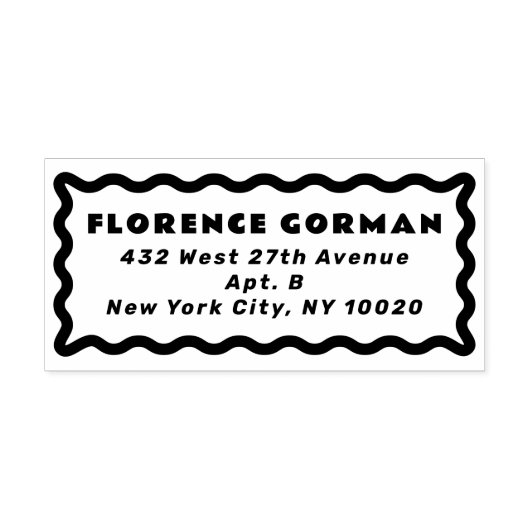 Fett-Wavy-Frame-Rücksendeadresse Gummistempel (Prägung)