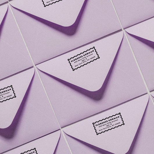 Fett-Wavy-Frame-Rücksendeadresse Gummistempel