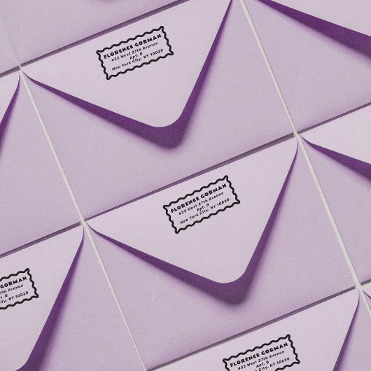 Fett-Wavy-Frame-Rücksendeadresse Permastempel