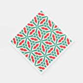 Fett Weihnachten Rot und Grün Snowflake Star Serviette (Ecke)