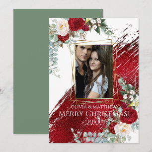 FETT Weihnachtsfoto Rahmen Crimson Merry Christmas Einladung