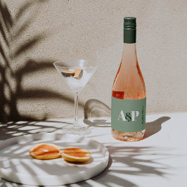 Fett Weiß und Grün Typografie Paare Dusche Schaumweinetikett