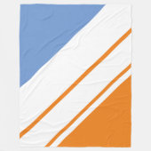 Fett weiße Streifen Orangefarbener hellblauer Hint Fleecedecke (Vorderseite)