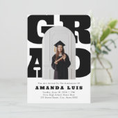 Fett weißer Retro-Abschluss Einladung (Stehend Vorderseite)