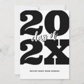 Fett weißer Retro-Abschluss Einladung (Rückseite)