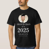 Fett weißes Foto Proud Vater 2025 Graduate T-Shirt (Vorderseite)
