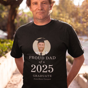 Fett weißes Foto Proud Vater 2025 Graduate T-Shirt