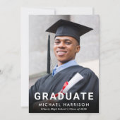 Fett weißes Typografie Foto Abschluss Ankündigung (Vorderseite)