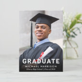 Fett weißes Typografie Foto Abschluss Ankündigung (Stehend Vorderseite)