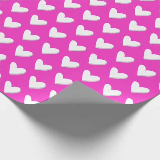 Fett White Hearts Geschenkwrap Geschenkpapier (Ecke)