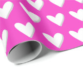 Fett White Hearts Geschenkwrap Geschenkpapier (Rolleneckpunkt)