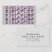 Fett Wiederholen Eyelashes Salon Nails Pink Visitenkarte (Vorne/Hinten)