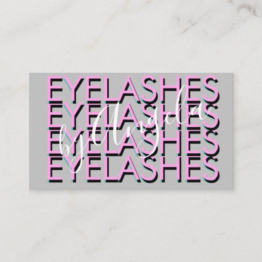 Fett Wiederholen Eyelashes Salon Nails Pink Visitenkarte (Vorderseite)