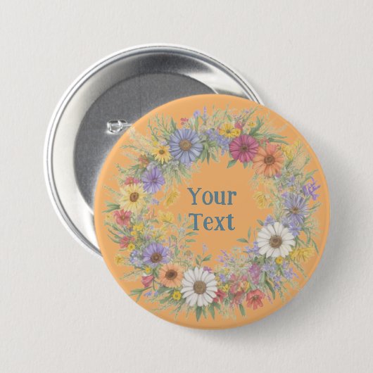 Fett Wildblume Wreath Lapel Statement Piece Button (Vorne & Hinten)