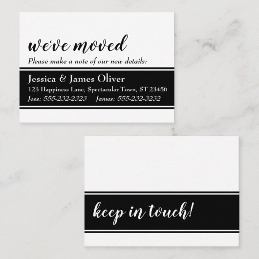 Fett Wir haben die Karte verschoben, weiß mit schw (Vorne/Hinten)