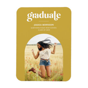 Fett Yellow Trendy Typografy Grad Ankündigung Magnet