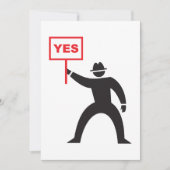 Fett Yes Signieren Minimalistisches Strichmännchen Einladung (Vorderseite)